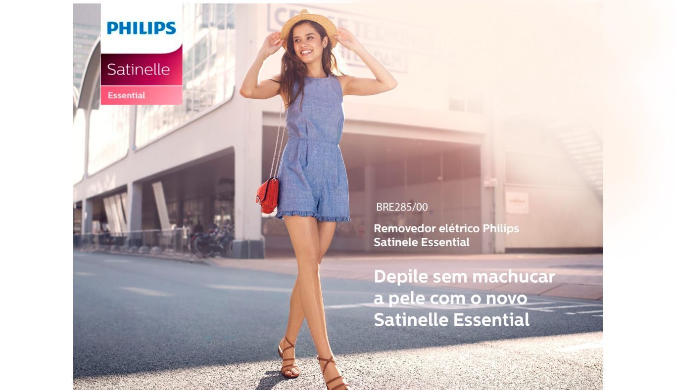 Depilador Elétrico Philips Satinelle Essential com 7 acessórios Rosa - BRE285/00